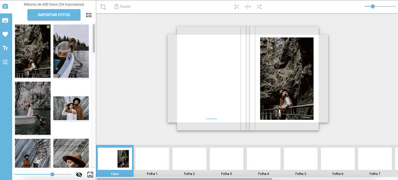 capa do foto livro com margem de segurança